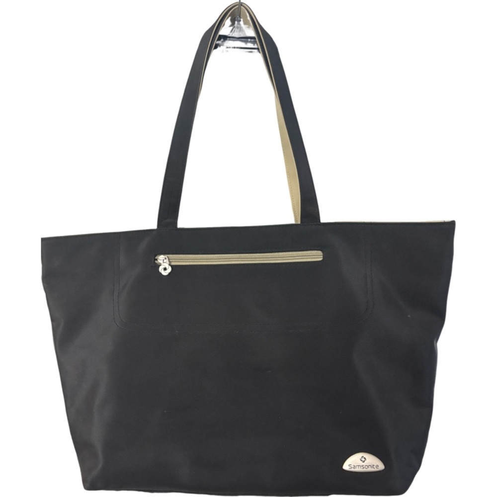 Samsonite Black & Tan Travel Shoulder Bag w/ 15" Laptop & Clutch Pouches